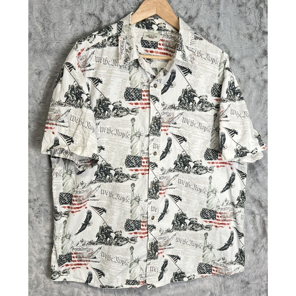 AMERICAN LEGACY We the People Patriotic‎ Cotton Short Sleeve Shirt Size XL READ